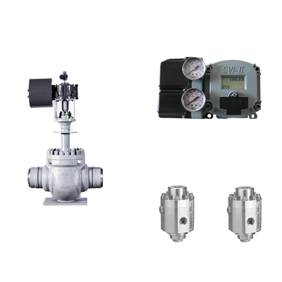 Katup Kontrol Pneumatik Dengan Masoneilan SVI2-21123111 Positioner Dan Tescom 26-1100 Tekanan Regulasi Katup