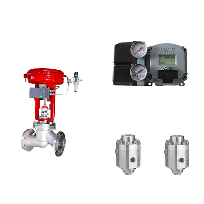 Katup Kontrol Pneumatik Dengan Masoneilan SVI2-21123111 Positioner Dan Tescom 26-1100 Tekanan Regulasi Katup