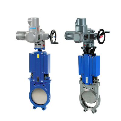Cina Knife Gate Valve Dengan Auma SA SAR Electric Vavle Actuator Untuk Industri Minyak Air