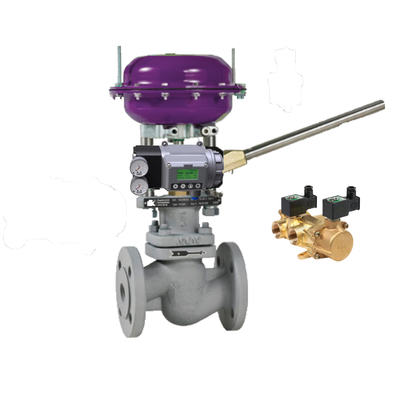 Klep kontrol pneumatik dengan posisi Masoneilan SVI3 dan ASCO Brass SOLENOID VALVES Seri 210 untuk mengendalikan