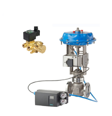 Klep kontrol pneumatik dengan posisi Masoneilan SVI3 dan ASCO Brass SOLENOID VALVES Seri 210 untuk mengendalikan