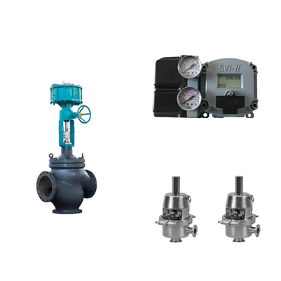 Stainless Steelcontrol Valve Menggunakan Masoneilan SVI2-21123121 Valve Positioner Dan Fisher SR5 Saniter Regulator