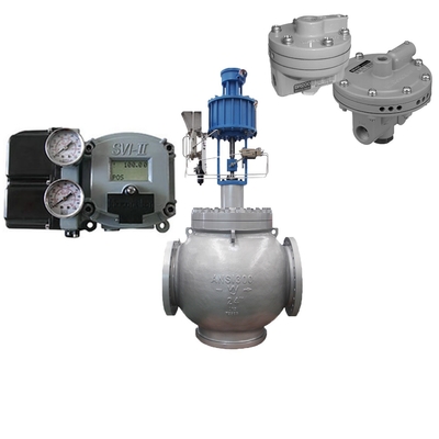 Katup kontrol baja karbon menggunakan Masoneilan SVI2-21123111 Valve Positioner dan Fisher846 Konverter listrik