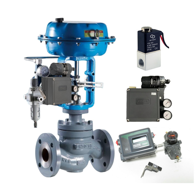 Pneumatic Control Valve With Fisher 3582/3582i Electro-Pneumatic Valve Positioner And 4211 Positioner Transmitter Supplier Di Stok