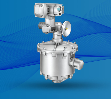 Flow Control Valve Skid dilengkapi dengan Auma katup actuator switch fail-safe device FQM/FQMEx