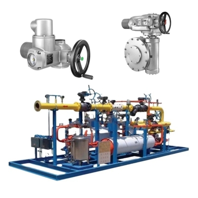 Tekanan/aliran Kontrol Skid dilengkapi dengan SAR 07.2/SAR 16.2 aktuator listrik Auma dan unit kontrol AC/AM