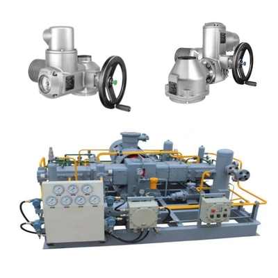 Skid Valve Switching dilengkapi dengan aktuator listrik Auma SA dan kotak energi gigi GK