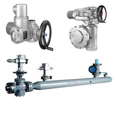 Kontrol tekanan/aliran Skid dengan aktuator listrik Auma SA/SQ dan gearbox multi-rotasi GK/GST/GHT