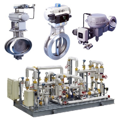 Tekanan / Kontrol Aliran Skid KOSO 710E/720E Klep Kupu-kupu Dan 6500RA Pneumatic Actuator Dan EPB811 Valve Positioner Set
