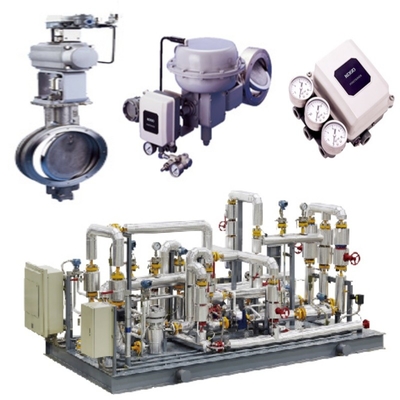 Tekanan / Kontrol Aliran Skid KOSO 710E/720E Klep Kupu-kupu Dan 6500RA Pneumatic Actuator Dan EPB811 Valve Positioner Set