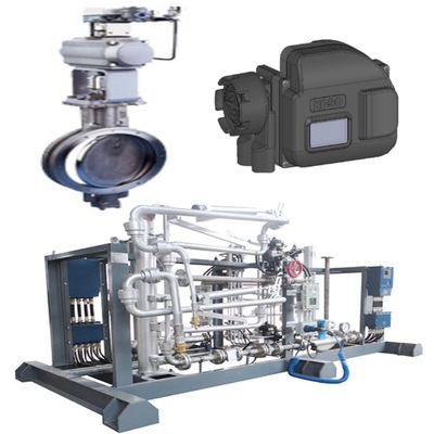 Tekanan / Kontrol Aliran Skid KOSO 710E/720E Klep Kupu-kupu Dan 6500RA Pneumatic Actuator Dan EPB811 Valve Positioner Set