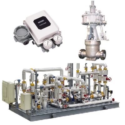 Katup Kontrol Aliran Skid Dan KOSO 400H Control Valve 5200LA/6100LA Pneumatic Actuator EP800 Positioner CL420/CL523 Lock Valve