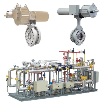 Tekanan dan aliran kontrol skid menampilkan Samson 43 Seri Pneumatic Klep Kupu-kupu Bersama dengan 3730 Klep Positioner