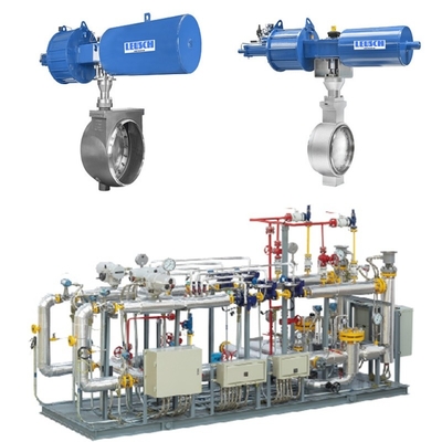Tekanan dan aliran kontrol skid menampilkan Samson 43 Seri Pneumatic Klep Kupu-kupu Bersama dengan 3730 Klep Positioner