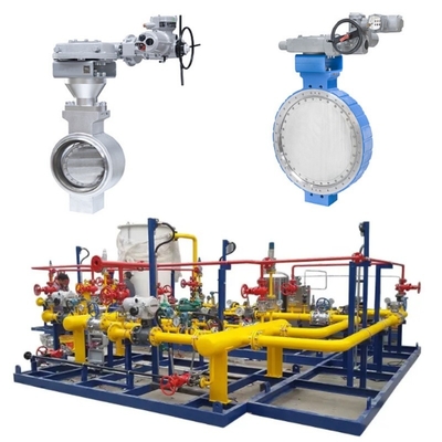 Tekanan / aliran kontrol Skid Samson LTR 43 Klep Kupu-kupu Dan Auma Aktuator Listrik Dan Kotak Gigi