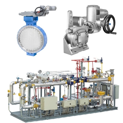 Tekanan / aliran kontrol Skid Samson LTR 43 Klep Kupu-kupu Dan Auma Aktuator Listrik Dan Kotak Gigi