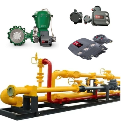 Klep Kontrol Aliran Skid Dengan EMERSON Fisher A11 Klep Kupu-kupu 2052 Aktuator DVC6200 Positioner 67CF Regulator Tegangan