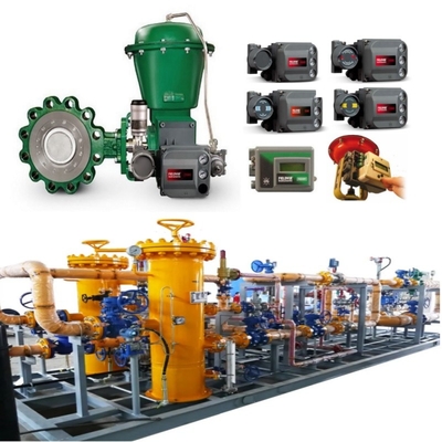 Klep Kontrol Aliran Skid Dengan EMERSON Fisher A11 Klep Kupu-kupu 2052 Aktuator DVC6200 Positioner 67CF Regulator Tegangan