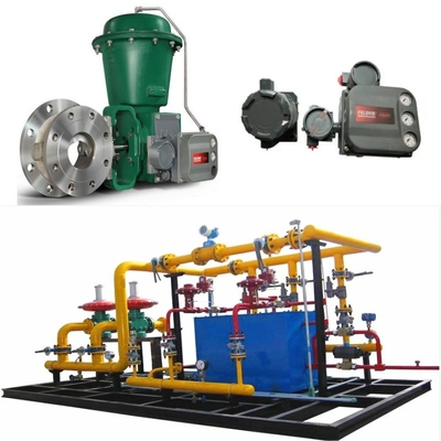 Katup Kontrol Aliran Skid dengan Fisher Vee-Ball V150/V200/V300 katup kontrol 2052 aktuator DVC6200 Positioner