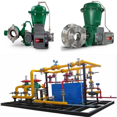 Katup Kontrol Aliran Skid dengan Fisher Vee-Ball V150/V200/V300 katup kontrol 2052 aktuator DVC6200 Positioner