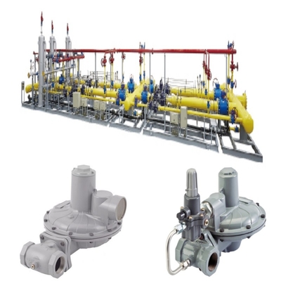 Pengurangan Tekanan Regulasi Skids Dengan Emerson Fisher CS800 Seri Regulator WIKA Pressure Gauge