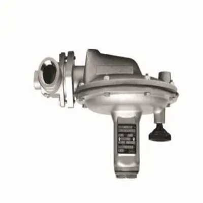 Skid katup gas alam yang dilengkapi dengan regulator seri Emerson Fisher T205/T205M dan WIKA Pressure Gauge