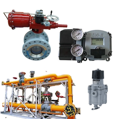 Katup Gas Alam Skid Masoneilan 36005 Seri Kontrol Katup Bola Dengan 31 Aktuator SVI II Positioner 78-40 Regulator Tegangan