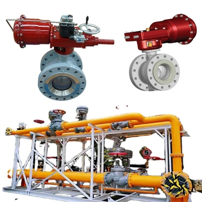Katup Gas Alam Skid Masoneilan 36005 Seri Kontrol Katup Bola Dengan 31 Aktuator SVI II Positioner 78-40 Regulator Tegangan