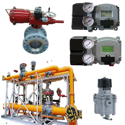 Katup Gas Alam Skid Masoneilan 36005 Seri Kontrol Katup Bola Dengan 31 Aktuator SVI II Positioner 78-40 Regulator Tegangan