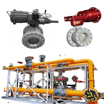 Katup Gas Alam Skid Masoneilan 36005 Seri Kontrol Katup Bola Dengan 31 Aktuator SVI II Positioner 78-40 Regulator Tegangan