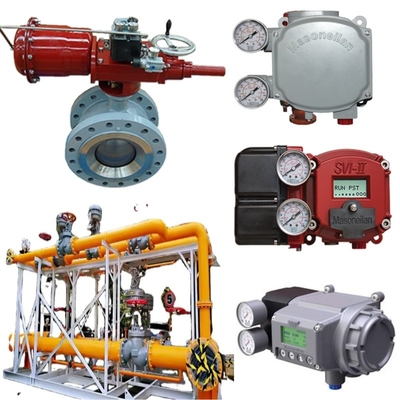Katup Gas Alam Skid Masoneilan 36005 Seri Kontrol Katup Bola Dengan 31 Aktuator SVI II Positioner 78-40 Regulator Tegangan