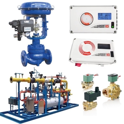 Flanged 2 Way / 3 Way Linear Control Valve Dalam Badan Baja Rinsing DN15 Untuk DN600