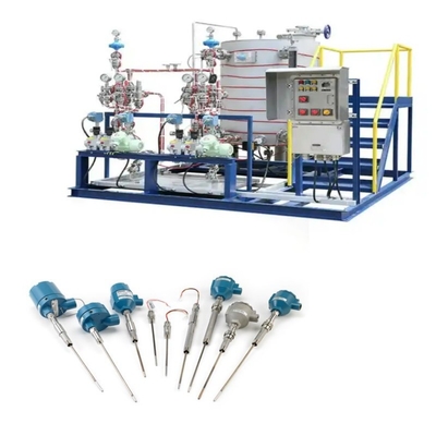 Skid Dipasang Dengan Sensor Suhu Rosemount 214C Dan EMERSON 148 248 644 648 Transmitter 114C Thermowell