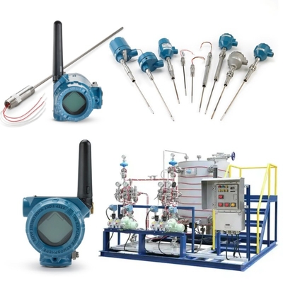 Skid Dipasang Dengan Sensor Suhu Rosemount 214C Dan EMERSON 148 248 644 648 Transmitter 114C Thermowell