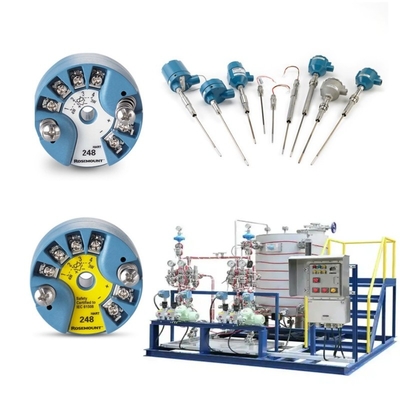 Skid Dipasang Dengan Sensor Suhu Rosemount 214C Dan EMERSON 148 248 644 648 Transmitter 114C Thermowell