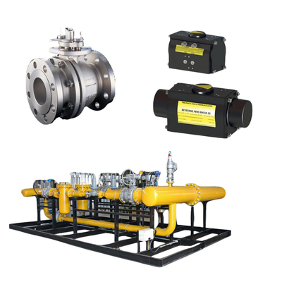 Floating KTM EB1 OM-2 Ball Valves Keystone Powered Actuator Fisher DVC6200 HC Single Acting Positioner untuk Skid Mounted