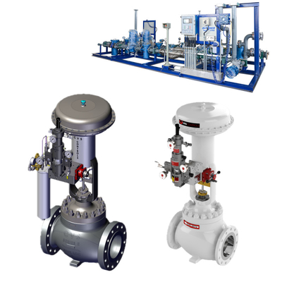 Pneumatic Control Valve VRG Linear Control Valve Fisher DVC6200 Positioner Controller Asco Solenoid Valve untuk gas alam