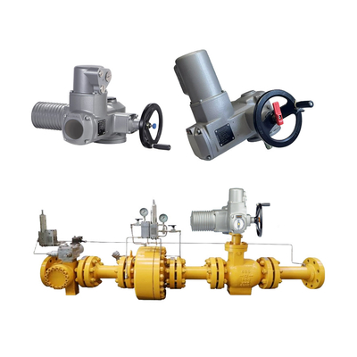 Auma SA Electric Actuator Dan Kontrol AM Dengan Katup Bola Katup Kontrol Untuk Skid Regulator Gas Alam China