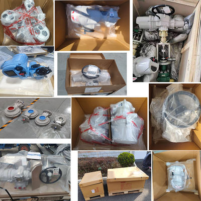 Katup kupu-kupu diameter besar merek Cina dengan aktuator elektrik Rotork IQ3 dan Kotak Gigi IB