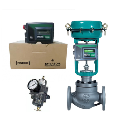 Katup Kontrol Diafragma Pneumatik Suhu Tinggi yang Disesuaikan Pengendali Katup Digital Fisher DVC2000