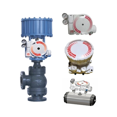 Cina Grey Water Angle Control Valves Dengan Flowserver USA Logix 3200 MD Pneumatic Digital Valve Positioner