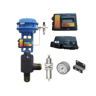 Fisher Gulde HART Electro Pneumatic 3800SA Digital Valve Positioner Emerson dengan katup kontrol Cina dan regulator filter Asco