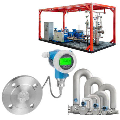 Pressure reducing regulator with Endress+Hauser Proline Prowirl D 200 vortex flowmeter and Cerabar PMP71B pressure transmitter