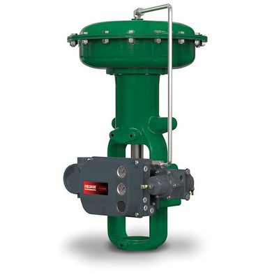 Fisher 657 Pneumatic Control Valve with DVC6200 Digital Controller for On/Off and Throttling Control in Industrial Equipment