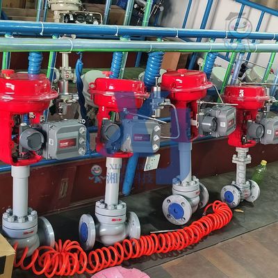 Katup Aliran Pneumatik Katup Kontrol Bersertifikasi EAC dan Pengendali Posisi Digital Valve Emerson Fisher DVC6200