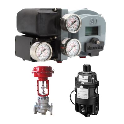 Sensor pneumatik yang dikontrol secara elektronik Fairchild T5700 dan penentu posisi katup Masoneilan SVI2AP/seri SVI II SVI2AP-21123111 (dengan tampilan LCD), baru, tersedia.
