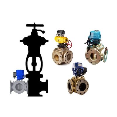 Amot Aktif Tiga Way Rotary Control Valve dengan Tekanan hingga 16 bar dan 3,170 GPM Aliran di bahan tahan korosi