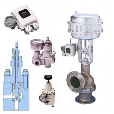 KOSO 521F 522F 3 Way Diverting Mixing Globe Valves 500A 520A Top Guided Single Seated Angle Valves