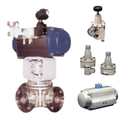 KOSO 331L 331T 3-Way Ball Valves dengan 6300RB Pneumatic Actuators Power Petrochemical Control