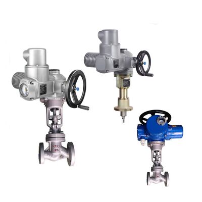 Badan katup Globe Cina AUMA SA Multi-turn Electric Control Valve Actuators dengan Unit Dorongan Linear LE